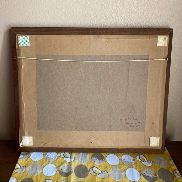 Vintage cross stitch city scene framed tapestry - Picture 13 of 16